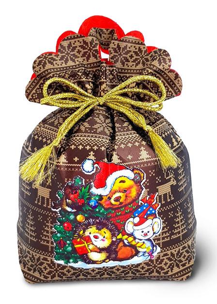 сладкий новогодний подарок Под. Мешочек Вместе веселей! коричневый (М1000С9049)