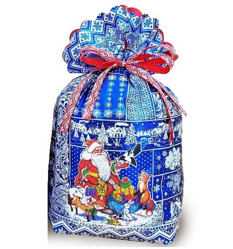 сладкий новогодний подарок Под. Мешочек Время чудес синий (М1200С9099)